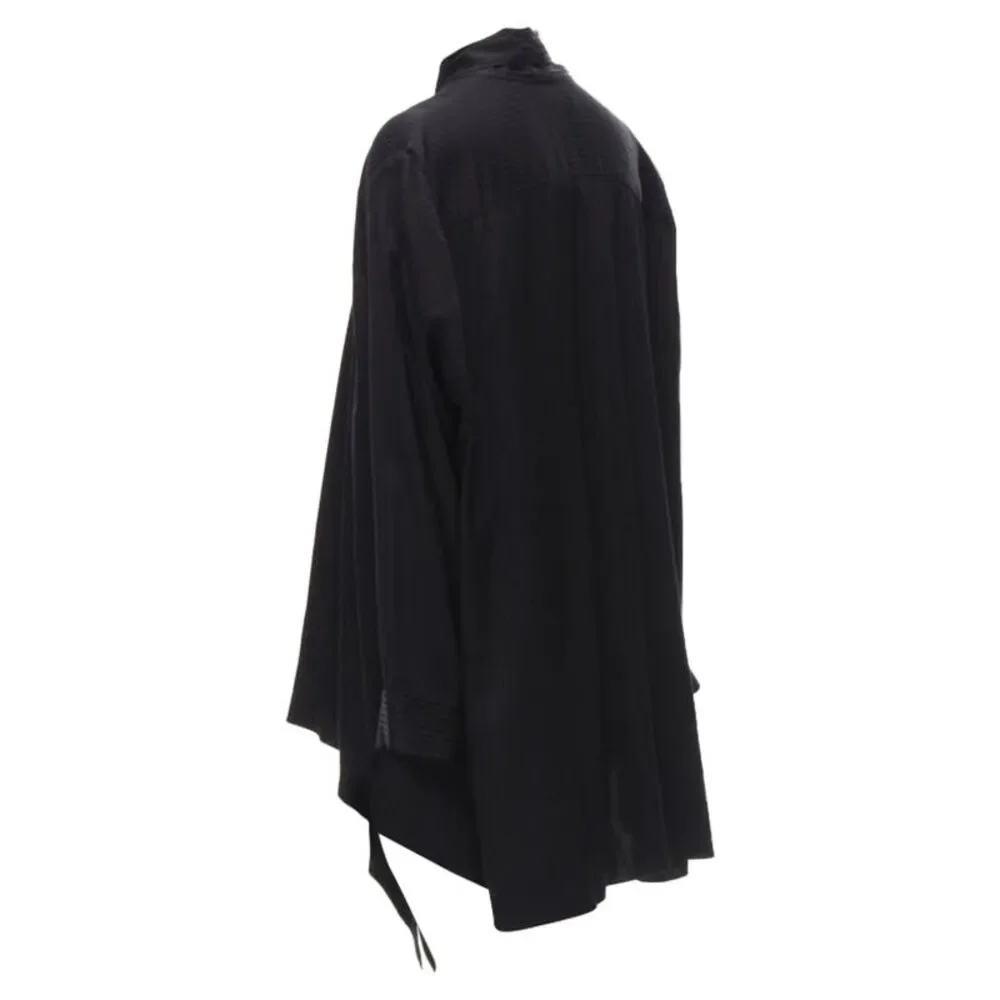 Balenciaga Demna black striped pussy bow cascade hem oversized shirt - Picture 5 of 6